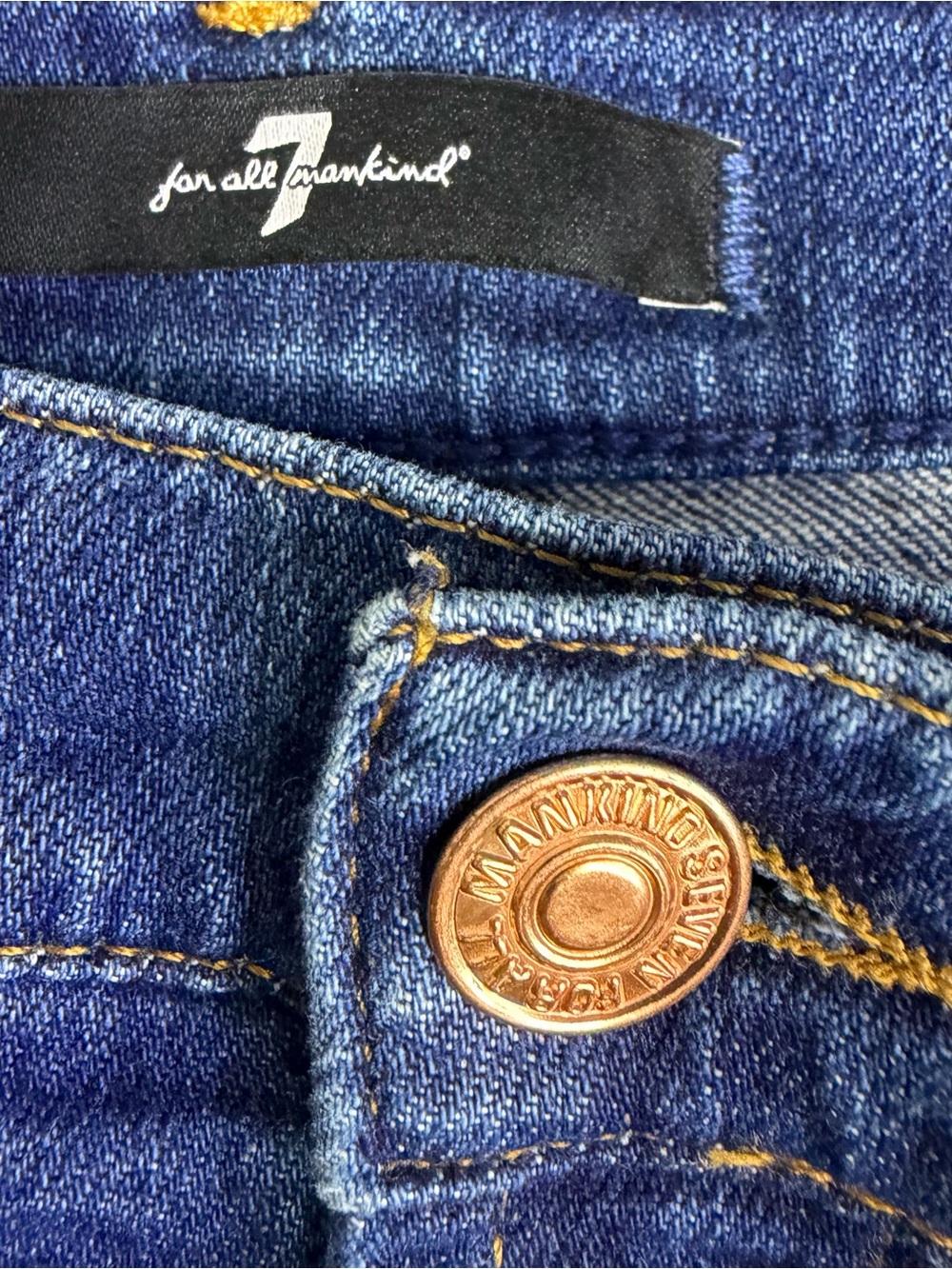 7 FOR ALL MANKIND Cropped Jo Jeans High-Rise Wide-Leg Denim in Dark Blue Size 29 - Picture 11 of 13
